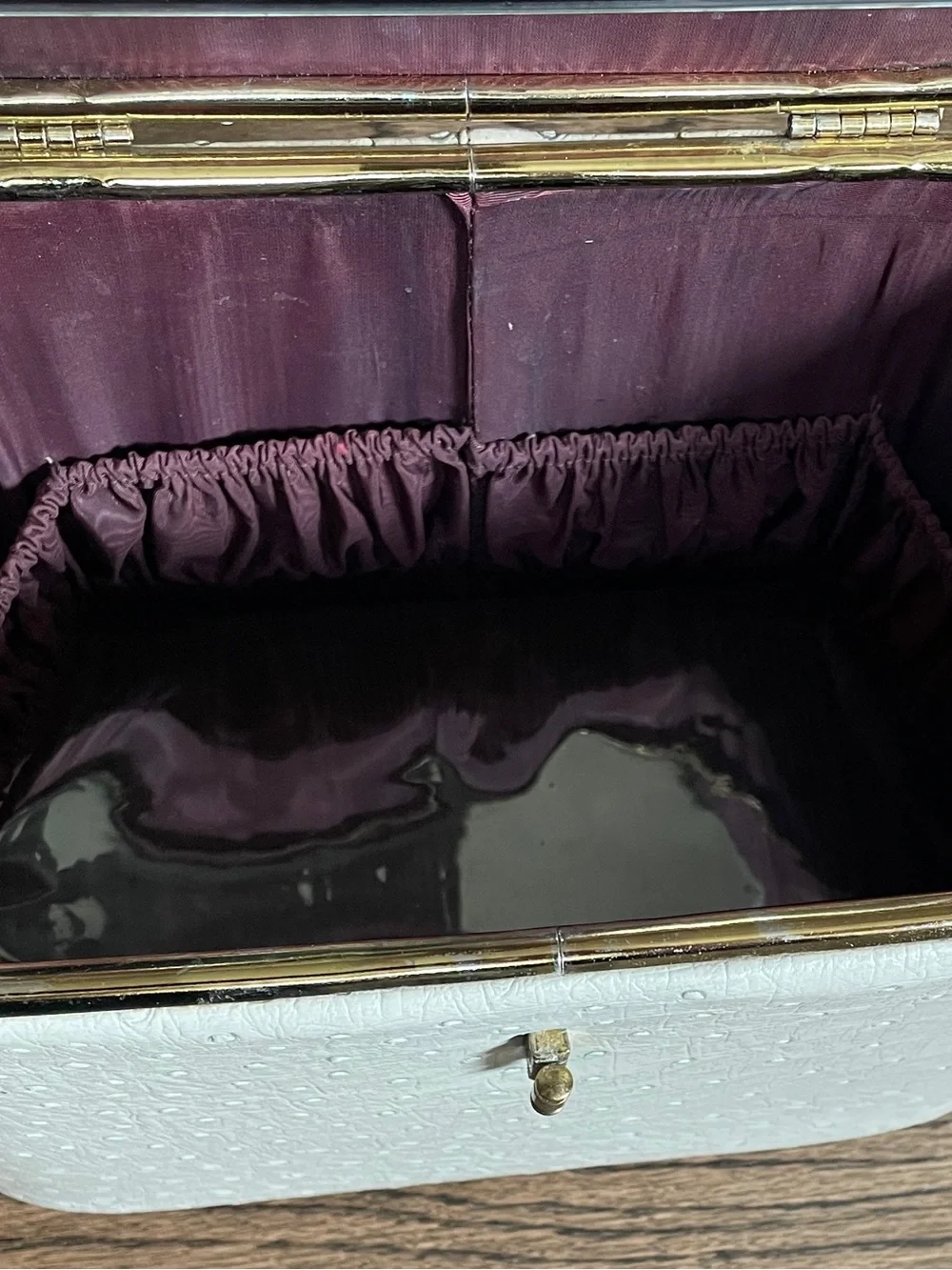 Vintage Celebrity New York Train Make Up Case Ostrich Embossed
